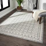 Gray 119.5 x 93 x 0.5 in Area Rug - Persian-rugs Moroccan Machine Woven Area Rug in Beige | 119.5 H x 93 W x 0.5 D in | Wayfair 4536 Grey 8x10