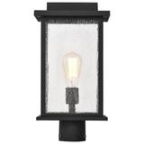 17 Stories Cheyann Matte Black 1-Light 17.13" H Hardwired Lantern Head Glass/Aluminium/Metal in Black/Gray | 17.13 H x 9 W x 6.63 D in | Wayfair