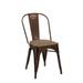 Williston Forge Metal Slat Back Side Chair Metal in Brown | 33 H x 18 W x 20 D in | Wayfair C147D1C9A67D44A4BF92949A66201EDC