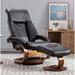 Corrigan Studio® Molino 30.25" Wide Manual Swivel Ergonomic Recliner w/ Ottoman Stain Resistant/Genuine Leather in Brown | Wayfair