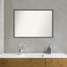 Latitude Run® Svelte Clay Grey Wood 25.25 x 19.25 in. Bathroom Vanity Non-Beveled Wall Mirror Wood in Brown | 28.5 H x 39.5 W in | Wayfair