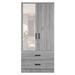 Ebern Designs Dragone Mirrored 2 Door Wardrobe & 2 Drawers Wood in Gray | 72 H x 30 W x 20 D in | Wayfair E7846032F8FB4CA0BBE3B2DA5F2184B1