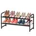 Rebrilliant Shoes Rack Shelf for Closet Stackable Shoe Storage Organizer, Metal Mesh, 2-Tier Metal in Black | 18.1 H x 31.5 W x 15.7 D in | Wayfair