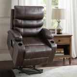 Red Barrel Studio® Faux Leather Power Lift Heated Massage Chair Faux Leather | 40.6 H x 33.5 W x 29.9 D in | Wayfair