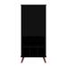 Hampton 26.77 Display Cabinet 6 Shelves and Solid Wood Legs in Black - Manhattan Comfort 65-14PMC70
