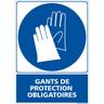 Panneau d'obligation Port de gants de protection obligatoire. Obligation Signalisation epi.