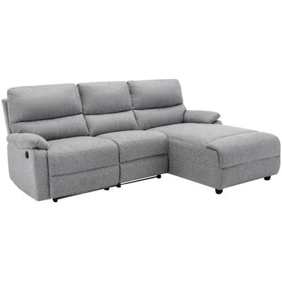 Ecksofa Relaxsofa elektrisch - Stoff - Ecke Rechts - Hellgrau - lunano Image