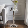 Ivy Bronx 21"H Silver & Mirror Top Accent Side Table w/ Pedestal Frame & Ample Display Space for Living Room, Bedroom | Wayfair