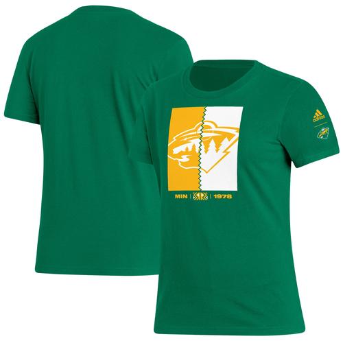 Damen adidas Kelly Green Minnesota Wild Reverse Retro 2.0 Playmaker T-Shirt