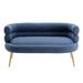 Barrel Chair - Everly Quinn 52" Wide Tufted Barrel Chair Polyester in Blue/Navy | 27 H x 52 W x 28 D in | Wayfair 3EDD2360475345E0B469F0DD049A0D94