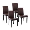 Red Barrel Studio® Falaq PU Upholstered Dining Chair w/ Rubberwood Legs Upholstered in Brown | 34.6 H x 17.3 W x 20.8 D in | Wayfair