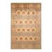 Hand-Knotted Wool Floral Contemporary Beige Area Rug 6 1 x 8 9