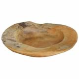 Benjara Elegant Decorative Wooden Bowl Brown-Color:Brown