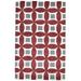 Hand Tufted Red Wool Rug 5 X 8 Modern Moroccan Geometric Room Size Carpet