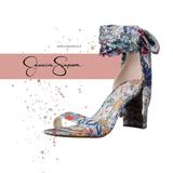 Jessica Simpson Shoes | Jessica Simpson Narella Floral Ankle-Tie Block Heel Sandals Blue & Orange | Color: Blue/Orange | Size: 6