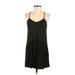 Mango Casual Dress - A-Line V Neck Sleeveless: Green Print Dresses - Women's Size 2X-Small