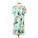 Shein Casual Dress - Shift: Blue Floral Dresses - Women's Size Small