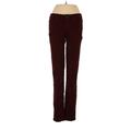 Paige Jeggings - Mid/Reg Rise Straight Leg Boyfriend: Burgundy Bottoms - Women's Size 25 - Colored Wash