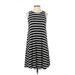 Old Navy Casual Dress - A-Line: Black Stripes Dresses - Women's Size Small