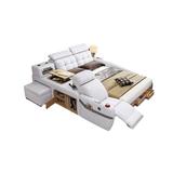 Monica Multifunctional Smart Bed | Futuristic Furniture Wood & /Upholstered/Faux leather/Genuine Leather | 46 H x 87.5 W x 94 D in | Wayfair