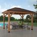 Backyard Discovery 12' x 10' Barrington Gazebo Wood/Hardtop/Cedar in Brown | 118.5 H x 120.75 W x 144 D in | Wayfair 2206076