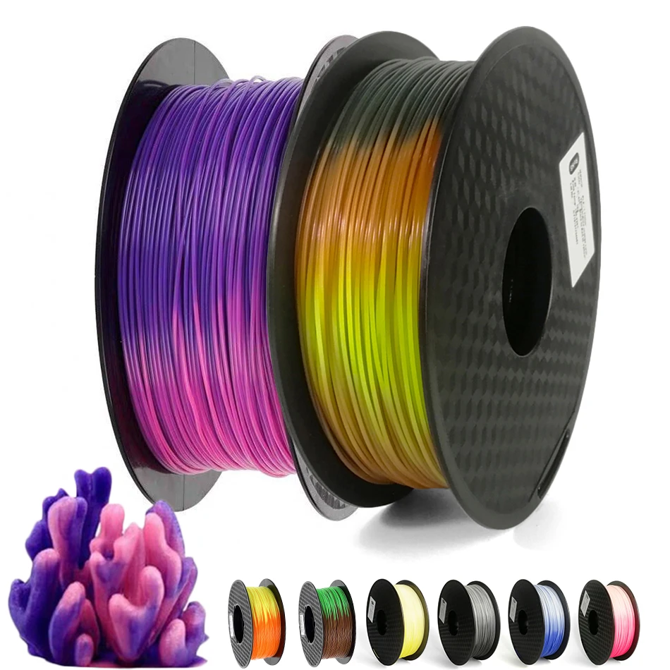 Filament PLA pour imprimante 3D, 1.75mm, Filament par Sublimation, changement de couleur avec température, 1kg, 250g, matériau d