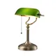 Lampe de Bureau Double Poteau en Verre Vert avec Joli à Fermeture Éclair pour Salon Chambre à