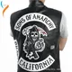 Veste en cuir brodée Sons Of Anarchy Costume Cosplay Rock Punk sans manches couleur noire pour