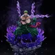 Figurine de Dessin Animé One Piece en PVC de 40cm Roronoa Zoro Wano Country Six Arms Nine opaque