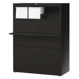 HIRSH 17649 42" W 5 Drawer Lateral File Cabinet, Black, Letter