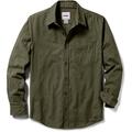 TSLA CQR Men's Flannel Shirts, Long Sleeve Casual Button Up Plaid Shirt, Brushed Soft Outdoor Shirts, Plaid Solid Hunter Green, L