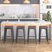 Mixoy Bar Stool 26.4'' Indoor Outdoor Stackable Barstools Modern Industrial Square Metal Top Bar Stools