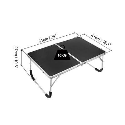 Foldable Laptop Table, Portable Picnic Bed Tables Reading Desks, Black