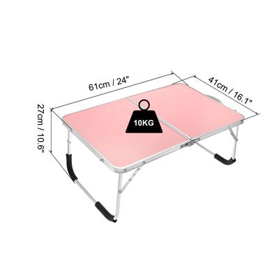 Foldable Laptop Table, Mini Picnic Bed Tray Reading Desks, Pink