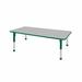Factory Direct Partners Rectangular T-Mold Adjustable Height Activity Table w/ Standard Glide Legs Laminate/Metal in Green/Gray | 30 H in | Wayfair