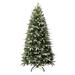 The Holiday Aisle® Traditional Pre-Lit Artificial Fir Christmas Tree, White Tip Warm Lighted Christmas Tree w/ Stand, in Brown | 59 W in | Wayfair