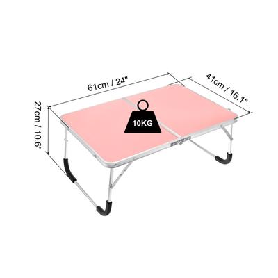 Foldable Laptop Table, Portable Picnic Bed Tables Reading Desks, Pink