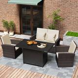 43 Inch Metal Outdoor Fire Pit Table with Ignition Systems
