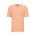HUGO Herren T-Shirt RN Relaxed T-Shirt aus Baumwoll-Jersey mit vertikalem Kontrast-Logo Hellrot L