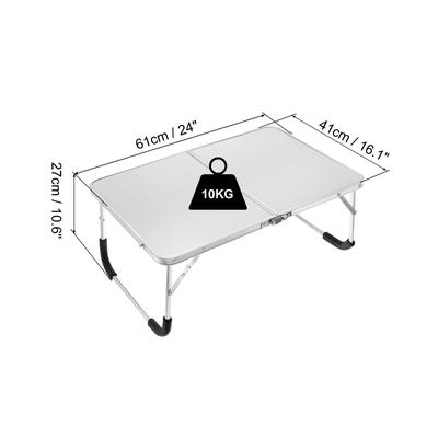 Foldable Laptop Table, Mini Picnic Bed Tray Reading Desks, Silver Gray - Silver Gray