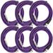 Seismic Audio - 6 Pack of Purple 25 Ft XLR Female to 1/4 TRS Patch Cables Purple - SATRXL-F25Purple-6Pack