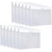 FANWU 12 Pack Plastic Letter Size Envelopes with Button & String Tie Closure 1-1/6 Expansion Side Load Clear Poly Reusable File Folders Project Paper Documents Organizer for Office School Home