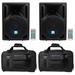 (2) Rockville RPG8BT 8 Bluetooth 800w DJ PA Speakers+Weather proof Carry Bags