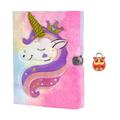 ParkistStar Plush Unicorn Diary with Lock for Girls Kids Journal Notebook Set with Lock 80 Lined Fuzzy Notebook School Gift for Girls Birthday Gift A5