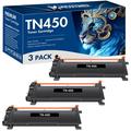 True Image 3-Pack Compatible Toner Cartridge for Brother TN-450 TN450 TN-420 High Yield works with Brother HL-2220 2230 2240 2270 MFC-7360 7460DN 7860DW DCP-7060 7070DW(Black 2 600 Pages)