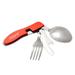 3 In 1 Tableware Set Camping Cooking Stainless Steel Spoon Folding Pocket Kits Home Picnic Hiking Outdoor Tools