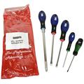 SK Tools SKSD05 5-Piece Torx Flat and Phillips Screwdriver Set with SureGrip