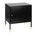 hjh OFFICE 743024 Metallschrank klein UMEO Schwarz/Gold Beistellschrank aus Metall im Industrial-Design, 50 x 45 x 35 cm