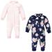 Hudson Baby Unisex Baby Fleece Jumpsuits Coveralls and Playsuits Navy Rose 18-24 Months