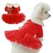 Aosijia Dog Christmas Dress Winter Warm Red Chinese Style New Year Princess Skirt Holiday Festival Dog Costume for Small Dogs